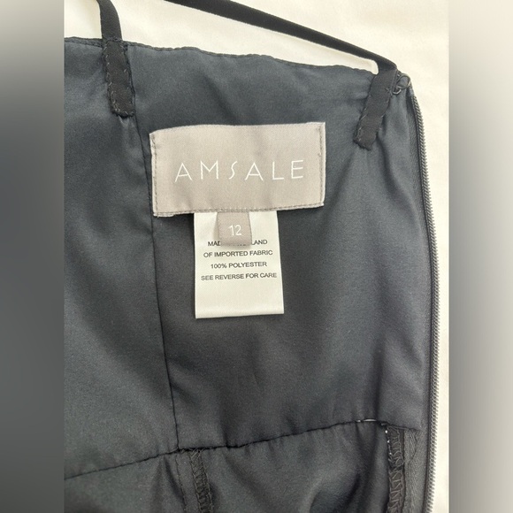 Amsale Emma Black Halter Long Formal Dress size 12 - Picture 4 of 5